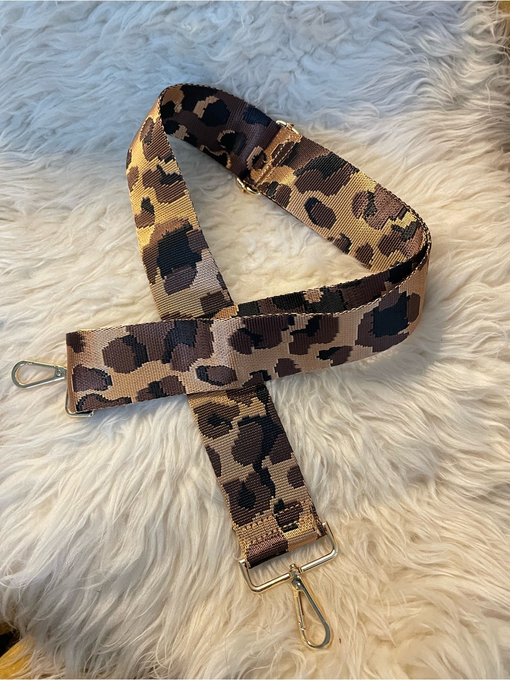 NEW Leopard Strap for Guitar or Purse Goldtone